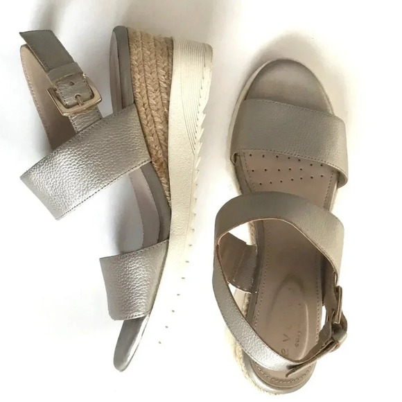 Evolve by Easy  Spirit Womens wedge sandal Heels Tan 7.5 Medium - Picture 1 of 12